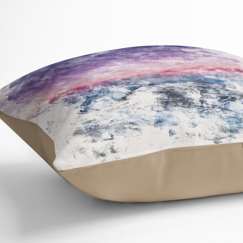 The Dolomites in Italy Watercolour Cushion with Filling, 40cm H x 40cm W x 15cm D, Stone