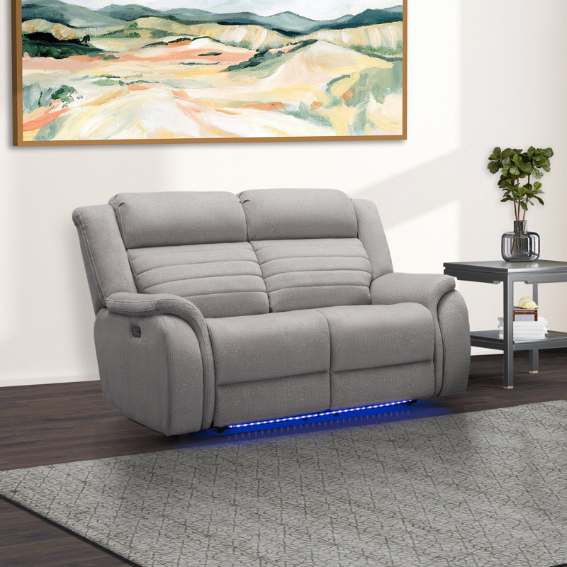 Causeuse inclinable 64 po avec accoudoirs coussinés