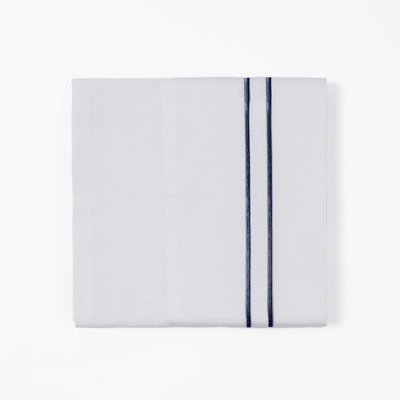 Ensemble de draps à rayures blanches brodées à rayures 350 fils