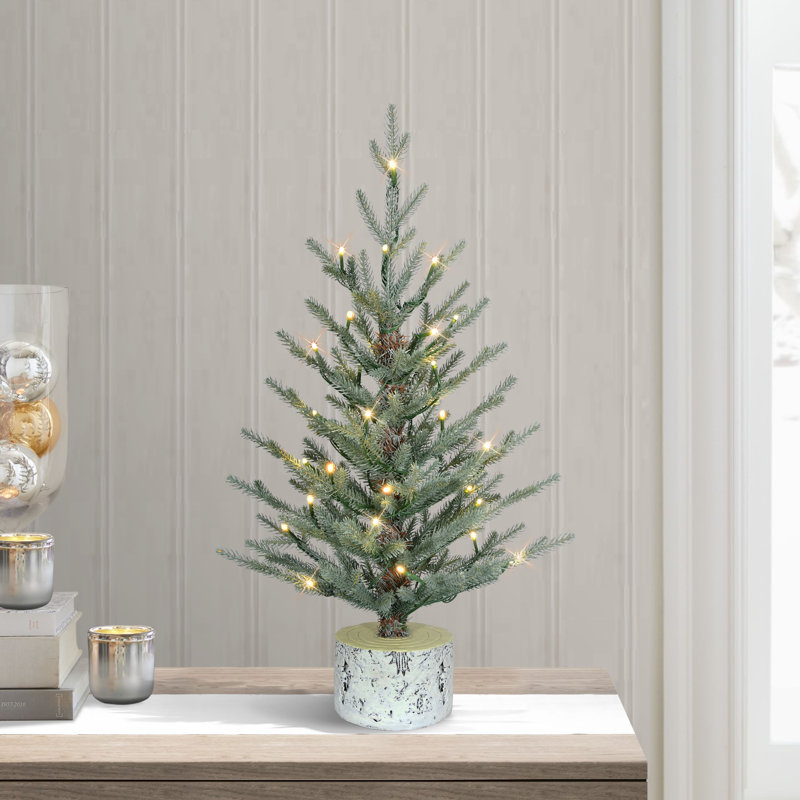 Sapin artificiel en pot bleu 2 pi pré-éclairé