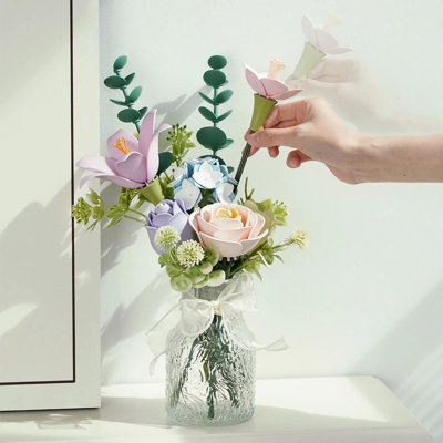 Spring Time Bouquet DIY 3D Wooden Puzzle Kit Build Your Own Floral Decor