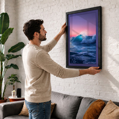 Wave at Twilight Coastal - Framed Print