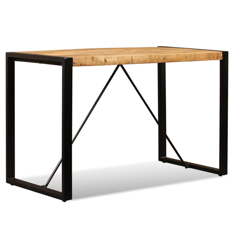 vidaXL Dining Table Kitchen Table Dining Room Table Solid Rough Mango Wood, Brown,  29.9” H x 47.2" L x 23.6" W 