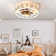 Caged Ceiling Fan With Lights Remote Control,Semi -Embedded Modern Ceiling Fans, 6 Speeds Reversible Blades, 4 LED Bulbs Include