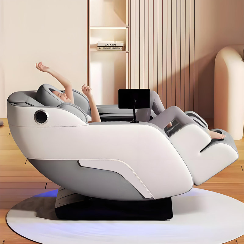 Fauteuil de massage électrique gris multifonctionnel ergonomique