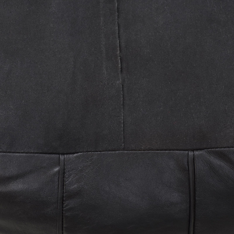 Upholstered Ottoman, Brown Genuine Leather, Square, 18" H x 24" W x 24" D