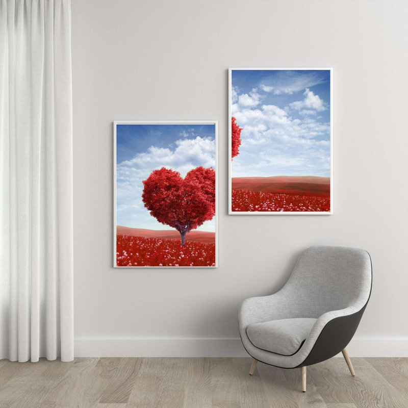 Élégantes peintures décoratives encadrées (2 pièces), 11,8 po x 15,7 po | 100% panneau de fibres à densité moyenne, impression numérique de haute qualité | Parfait pour la décoration intérieure, le salon ou le bureau, les œuvres d'art élégantes et accrocheuses