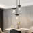 Levona 3-Light Water Hammered Glass Dimmable Kitchen Island Pendant （Matte Black）-837777514