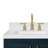 Freitas 36'' Solid Wood Single Bathroom Vanity in Midnight Blue with 1.5'' Carrara White Quartz Top, Right Offset, Rectangle Sink-968581545-968581544-968582715