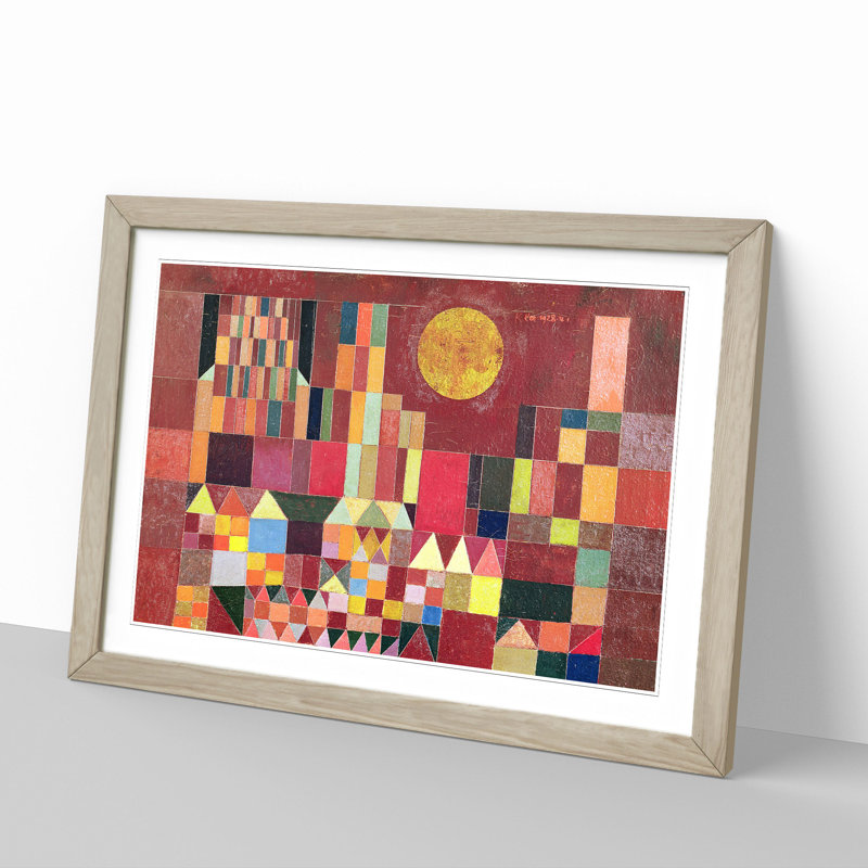 Slot Og Sol by Paul Klee - Picture Frame Painting, Oak Framed, 27cm H x 36cm W x 2cm D