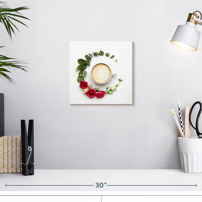 Café cappuccino floral Yarlin, H 10 pi x l 10 pi