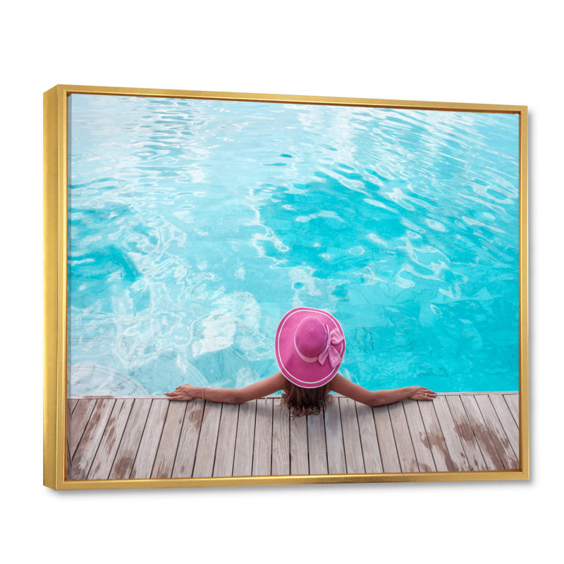 «Natation Relaxation I - Sports», reproduction sur toile, H 30 po x l 40 po x P 1,5 po, Cadre flottant doré