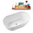 51" Streamline Soaking Glossy White Freestanding Tub and Tray With Internal Drain-101413453