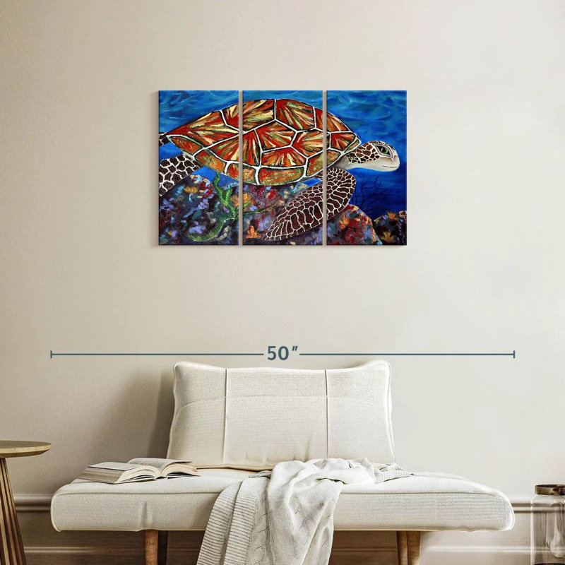 Brampt Splashy Sea Turtle, 20" H x 33" W