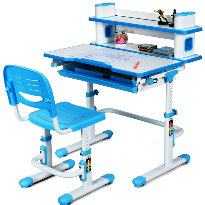 Ensemble de bureau d'art 23,5 po Mcglade, Bleu / blanc