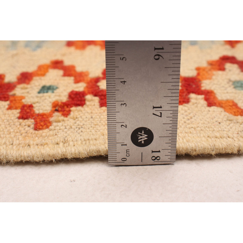 One-of-a-Kind 4'1" X 5'9" New Age Wool Area Rug in Light Red