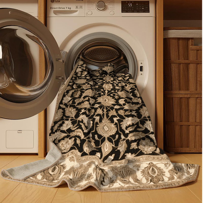 Tapis brun lavable à la machine, Tapis de couloir 2 pi x 5 pi