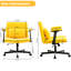 Fauteuil de bureau moderne avec roulettes jaune moderne - Confortable pour le travail à long terme, Confort réglable, Lin respirant, Accoudoir en lin à plus grande stabilité-1251974968