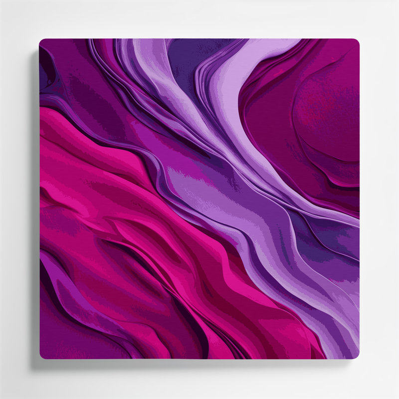 Abstrait couleur champ 4, art mural mauve en métal, H 16 po x l 16 po