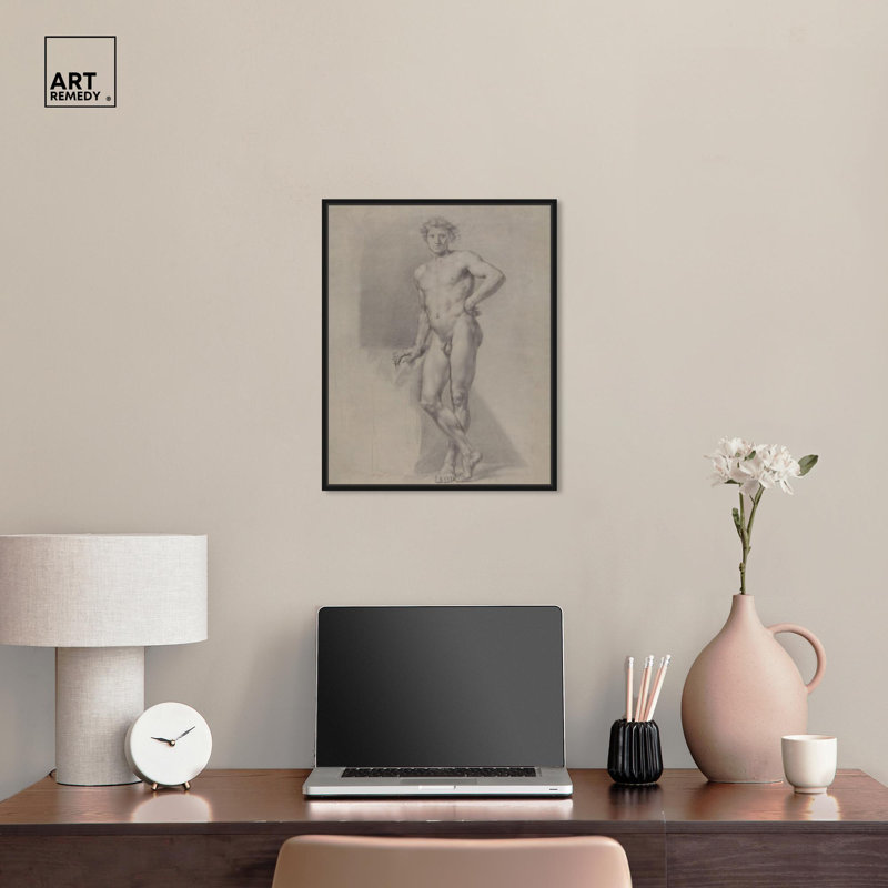 «The Eernal Nude» par Figurative , H 21 po x l 17 po, Cadre flottant noir