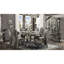 2 chaises à hauteur de comptoir en argent et platine antique avec un dossier envoûtant