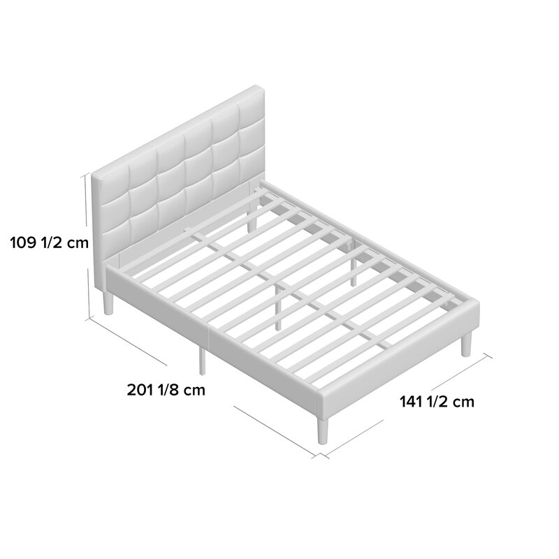 Three Posts Cardington Padded Upholstered Bed Frame with Headboard ...