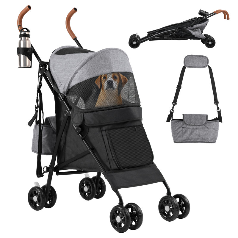 Foldable Pet Stroller, Grey