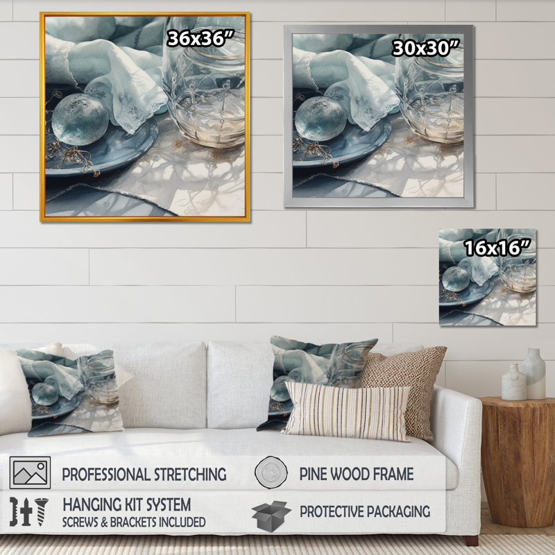 «Simple Still Life Dinnerware I», reproduction sur toile, H 16 po x l 16 po x P 1 po