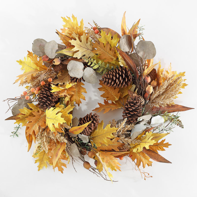 Faux Oak 30'' Wreath