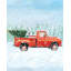 Camion d'arbre de Noël - reproduction encadrée mate pour la décoration intérieure-1334607265-1334607266