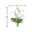 Arrangement cento de feuilles et de saules dans un vase en verre transparent