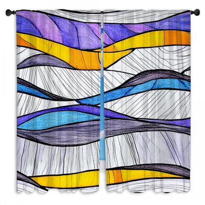 Rideaux abstraits abstraits et transparents - 2 panneaux