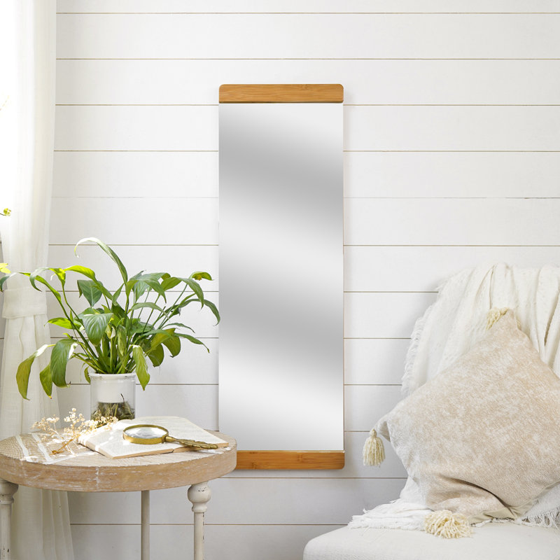 Solid Wood Flat Mirror, Natural