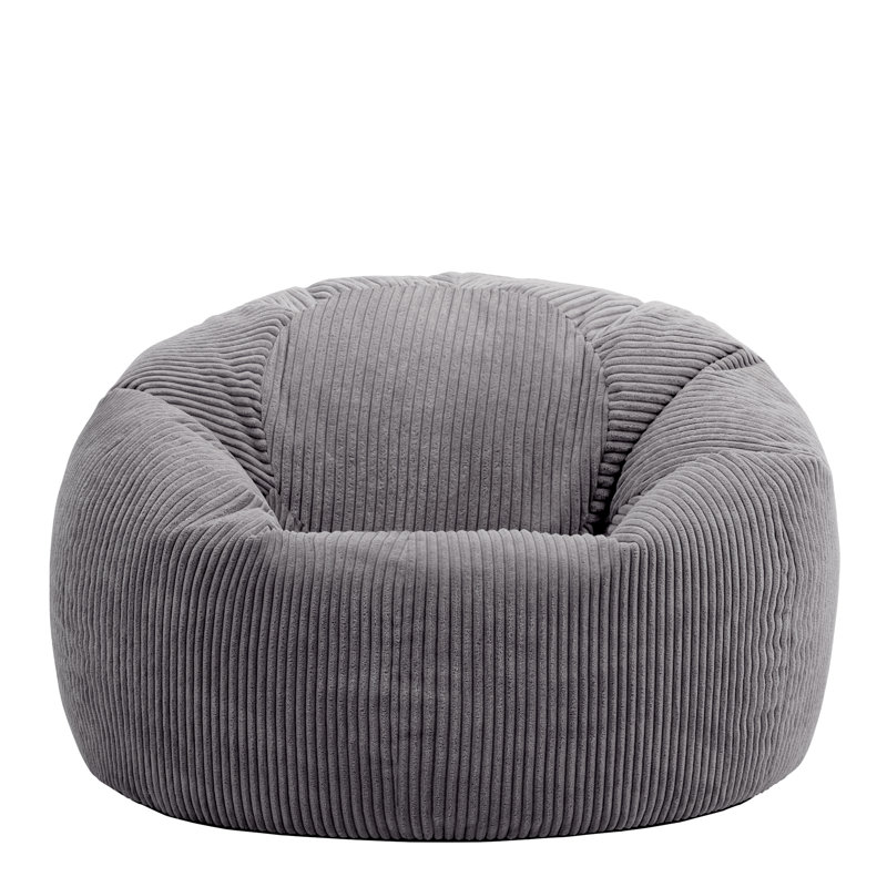 Bean Bag Bazaar Kingston Corduroy Classic Bean Bag, Charcoal Grey