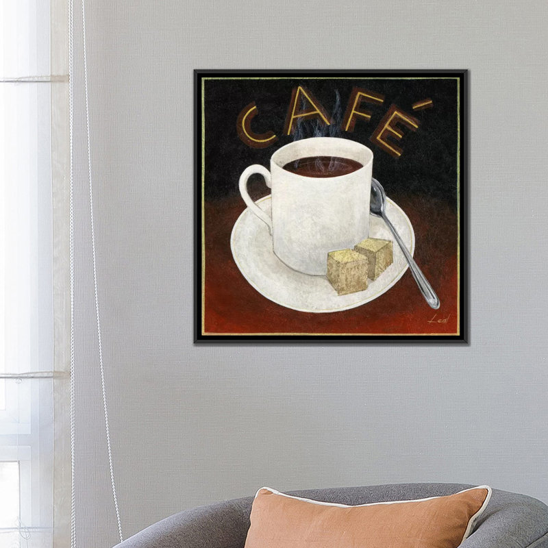 « tasse of coffee » par pablo esteban, impression sur toile, H 26 po x l 26 po x P 1,5 po, Toile avec cadre noir