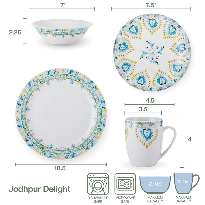 Fitz And Floyd Jodphur Delight 32Pc Dinnerware Set, Service For 8