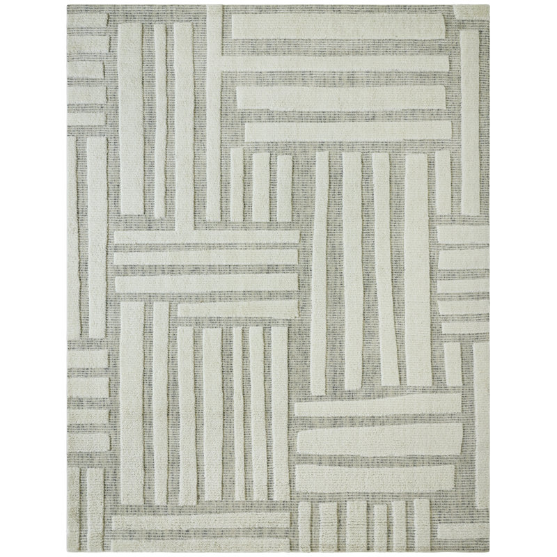 Handmade Wool Geometric Area Rug, 2'6" x 10'