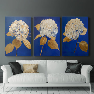 Floral Study  Series  XXX  -Set Of 3 Gallery Wrapped Canvas -Ready to Hang