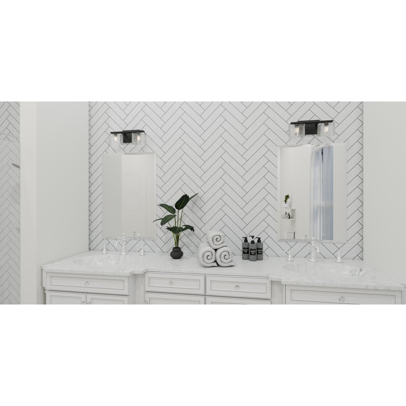 Abbate 2-Light Matte Black Bath Light