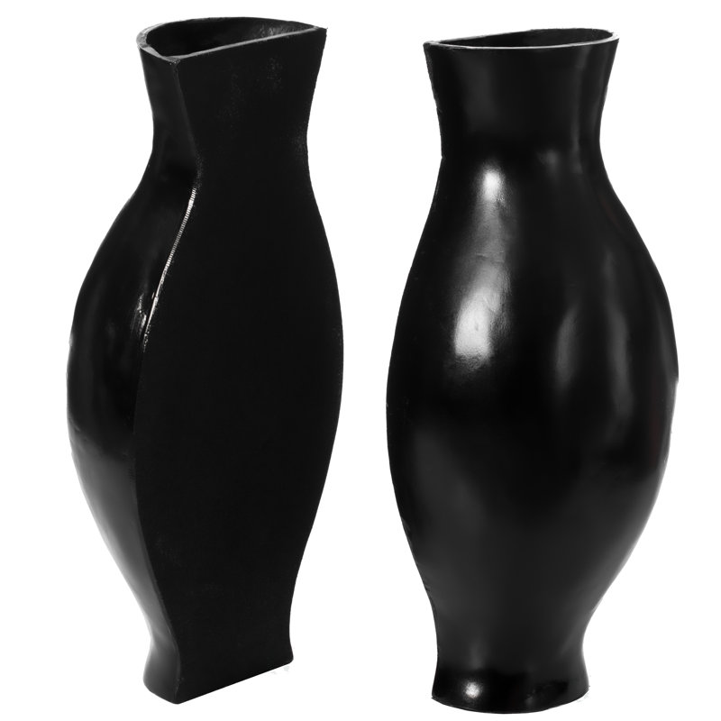 Ensemble de 2 vases de sol décoratifs en duo - noir, Noir