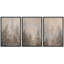 «Misty Pine Forest Neutral Landscape Artwork», reproduction d'art sur toile encadrée de la chambre principale-128129171-128129169