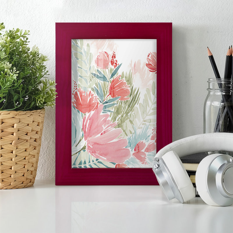 Edwardsburg Wilder Bouquet I, encadré sur papier, Rouge cerise, H 7 po x l 5 po x P 1 po