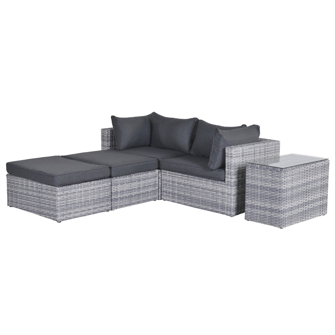 Vince Double Sun Lounger with Cushion and Table