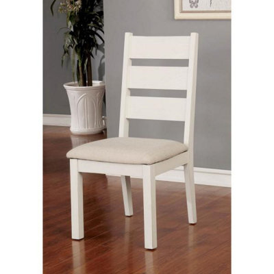 Idrak Ladder Back Side Chair in White by Gracie Oaks