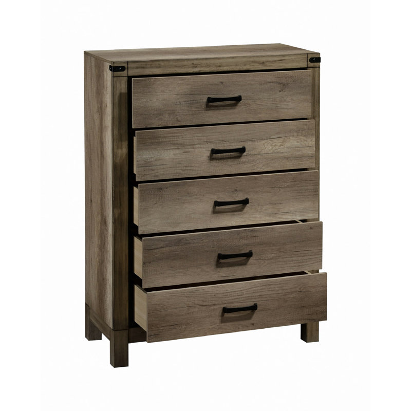 Meubles rustiques en bois massif de 1 chambre à coucher avec commode à cinq tiroirs 1 pièce