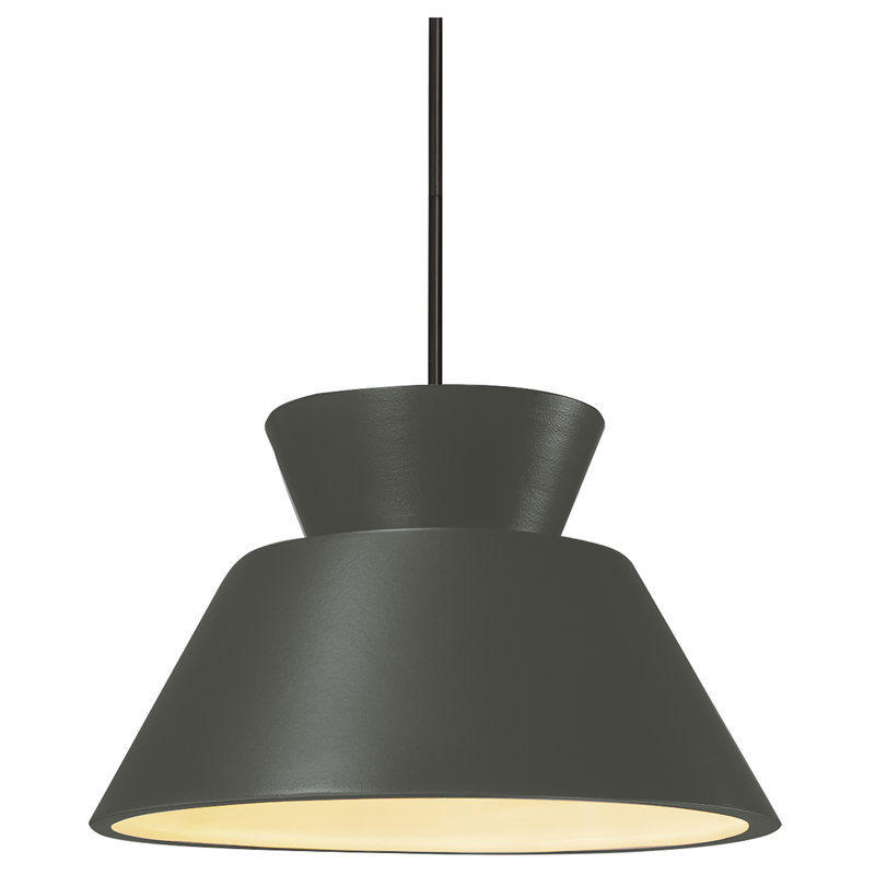 Suspension trapézoïdale - tige rigide, Chrome poli, Incandescente (non incluse), Étain, vert