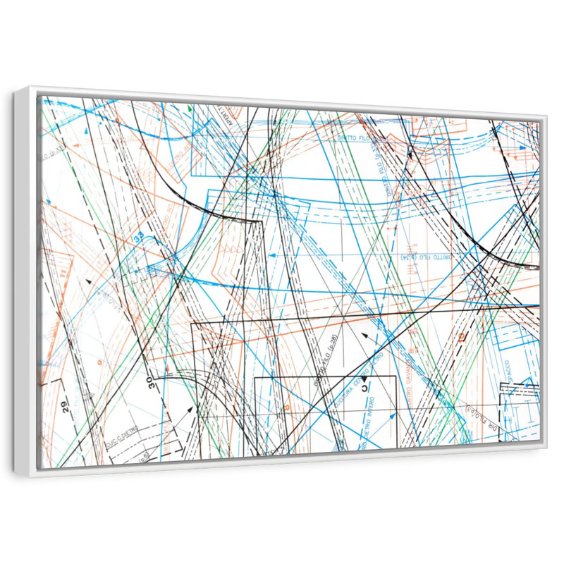 Motif de couture, Cadre flottant blanc, 31 po x 21 po