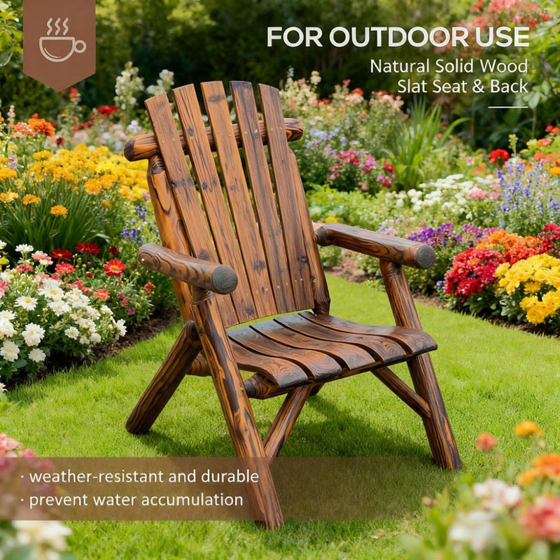 Double Adirondack Chair Loveseat,Double Wooden Adirondack Chair With Ice Bucket,Outdoor Loveseat With High Backrest