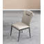 Chaise de salle à manger italienne à dossier ultra-fin en cuir italien