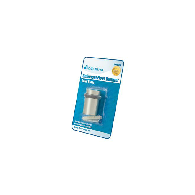 Deltana UFB5000BP15 Universal Floor Bumper Blister Pack 2", Solid Brass in Brushed Nickel